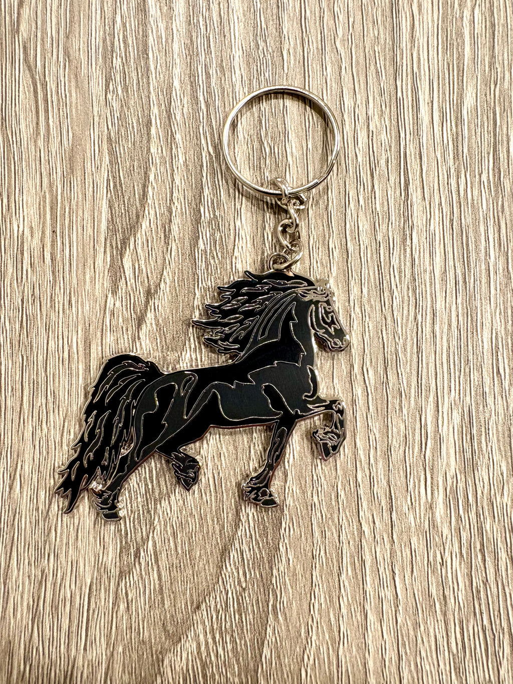 Friesian Horse Keychain