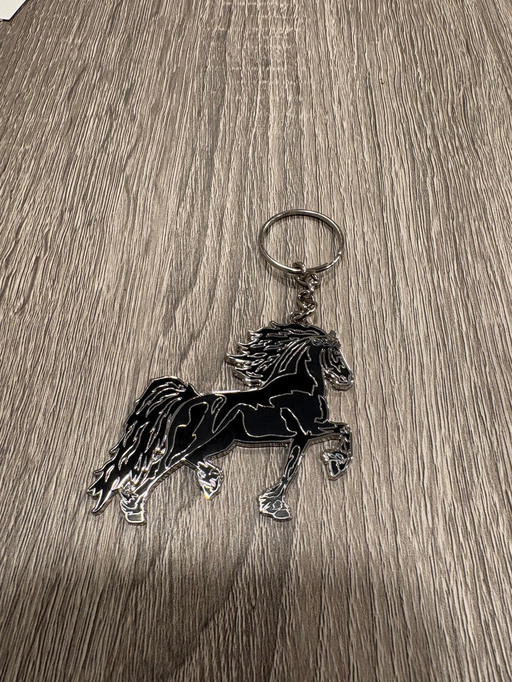 Friesian Horse Keychain