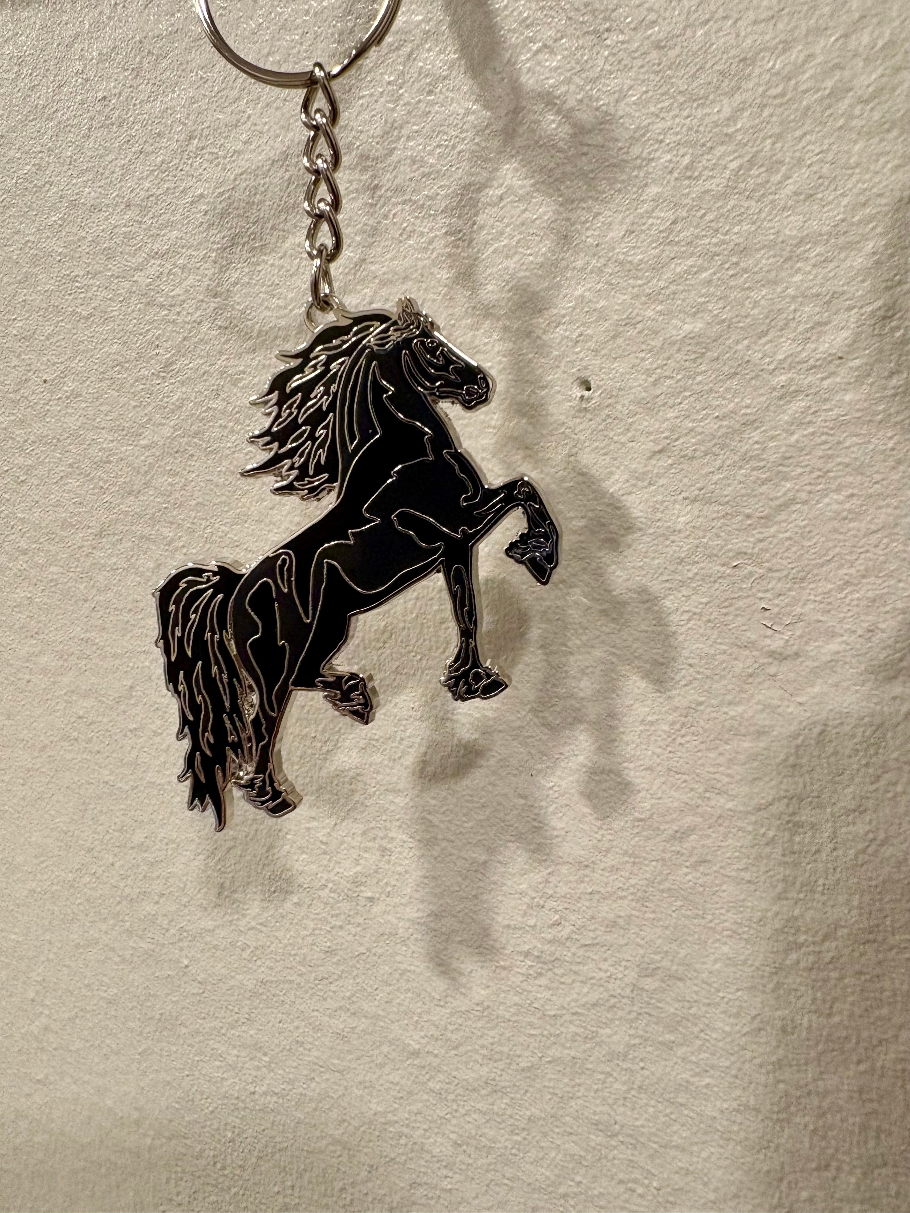 Friesian Horse Keychain
