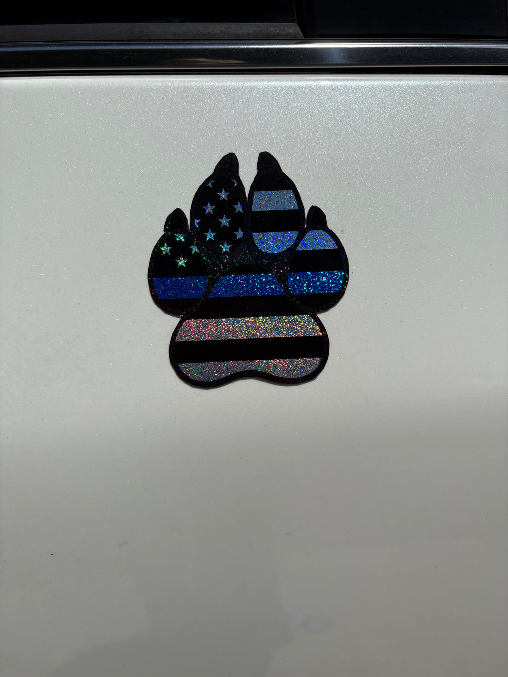 Thin Blue Line Paw Print Magnet