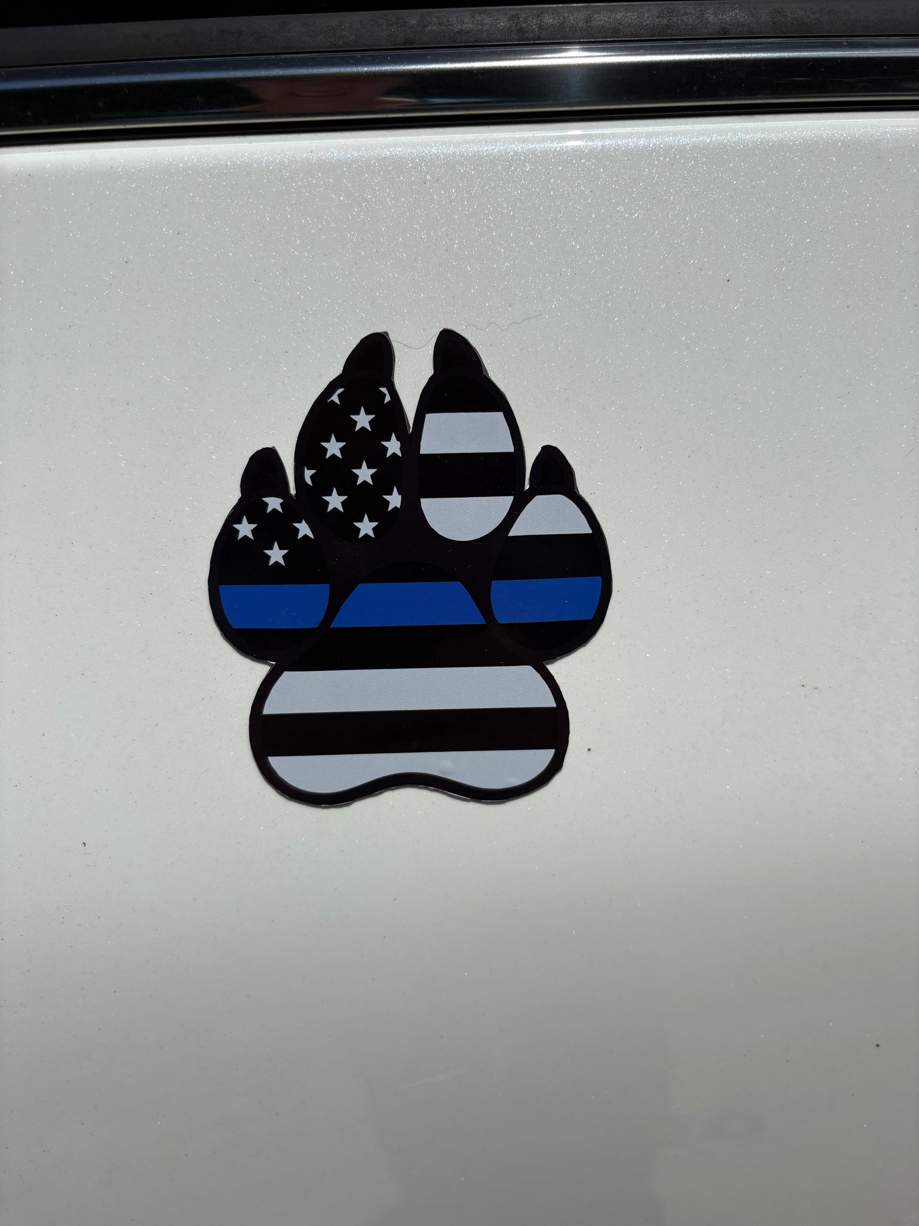 Thin Blue Line Paw Print Magnet