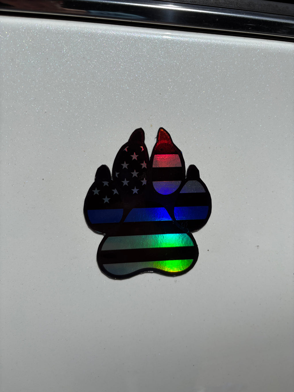 Thin Blue Line Paw Print Magnet