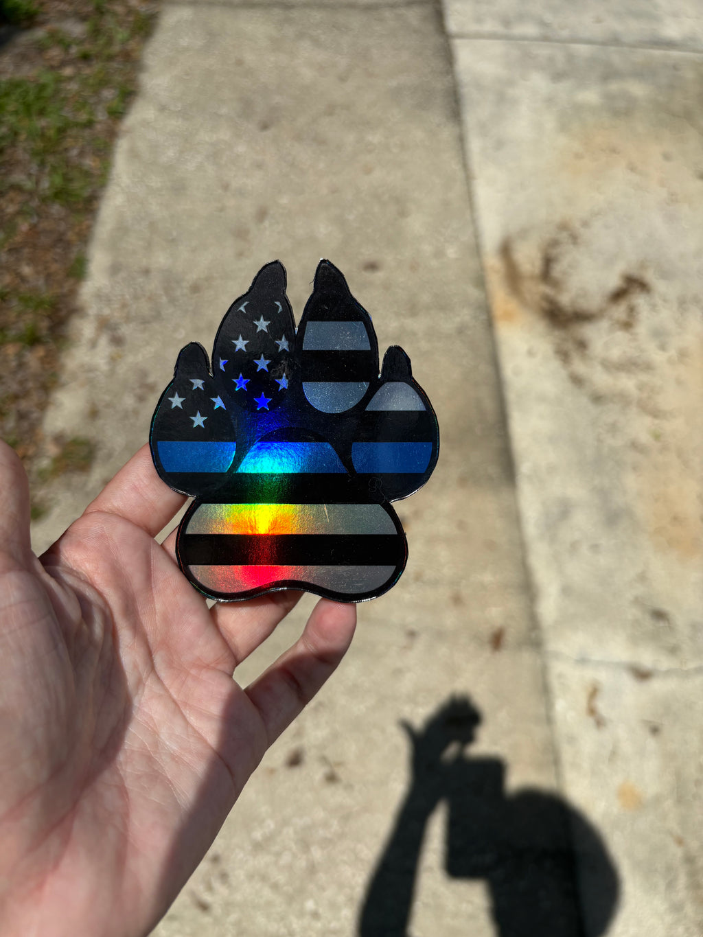 Thin Blue Line Paw Print Magnet