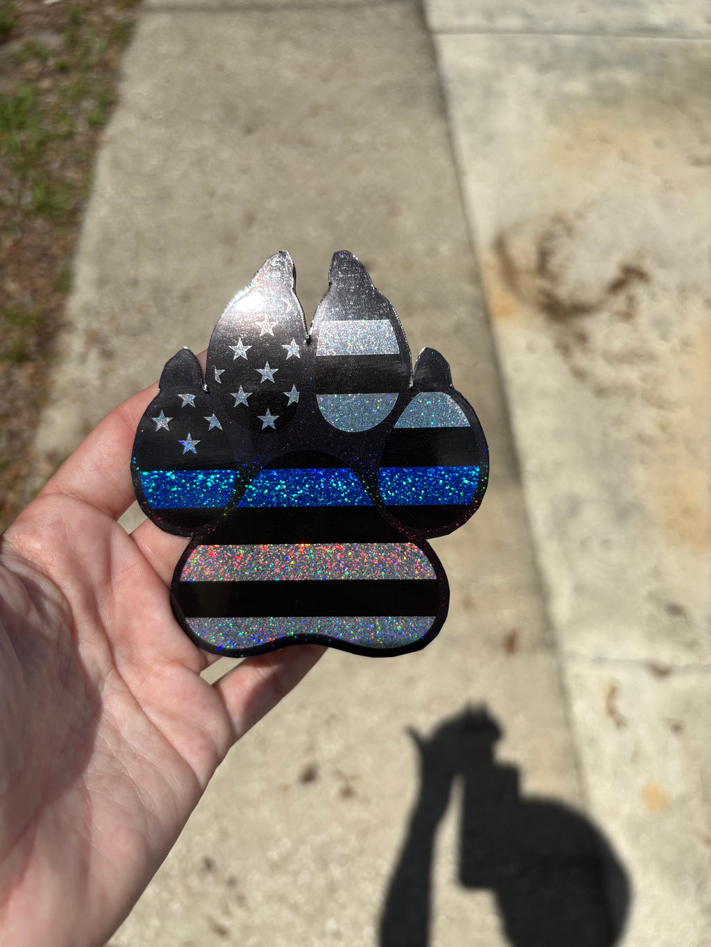 Thin Blue Line Paw Print Magnet