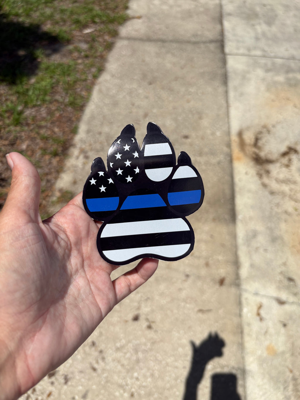 Thin Blue Line Paw Print Magnet