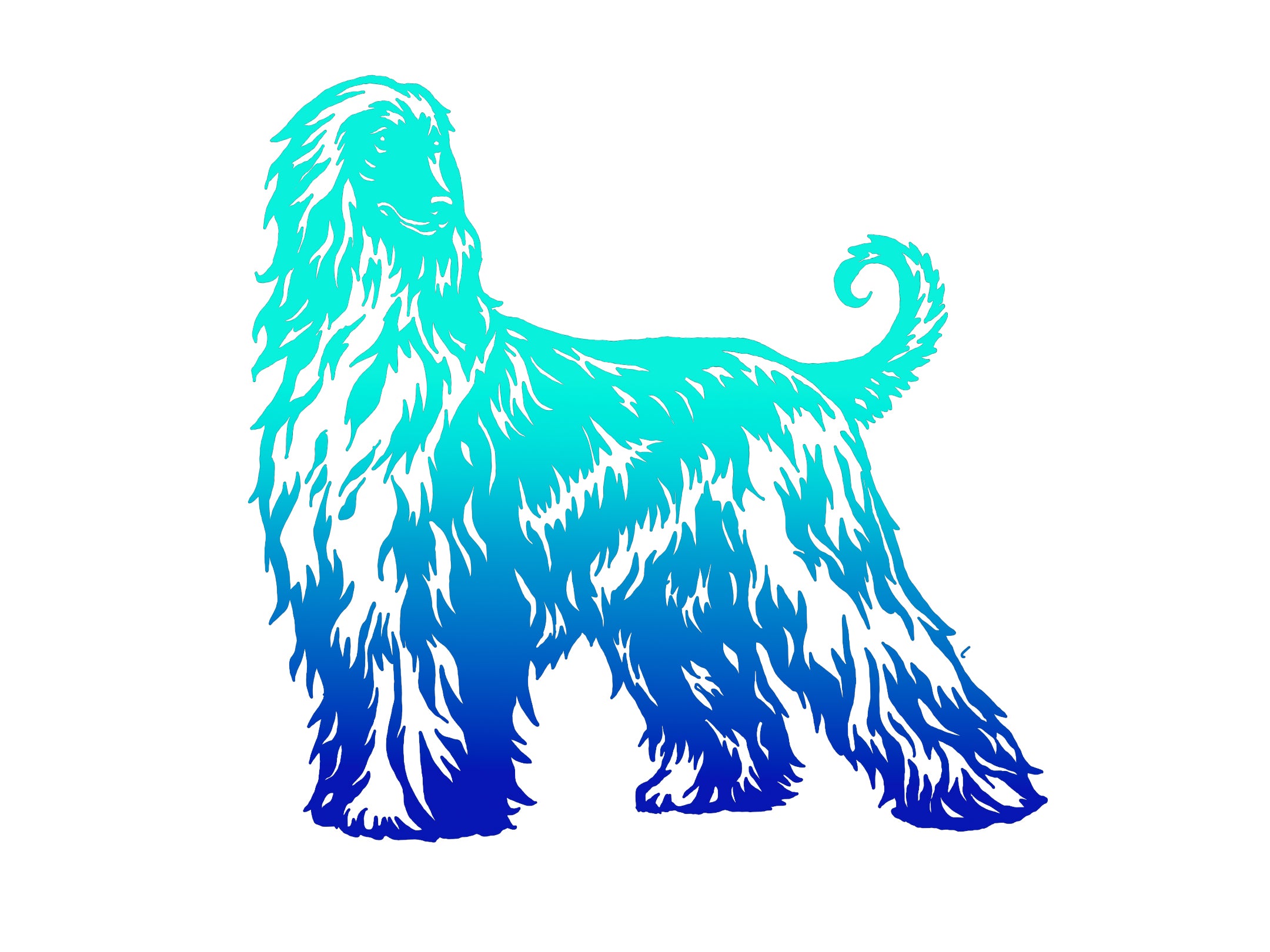 Afghan Hound Ombre Decal