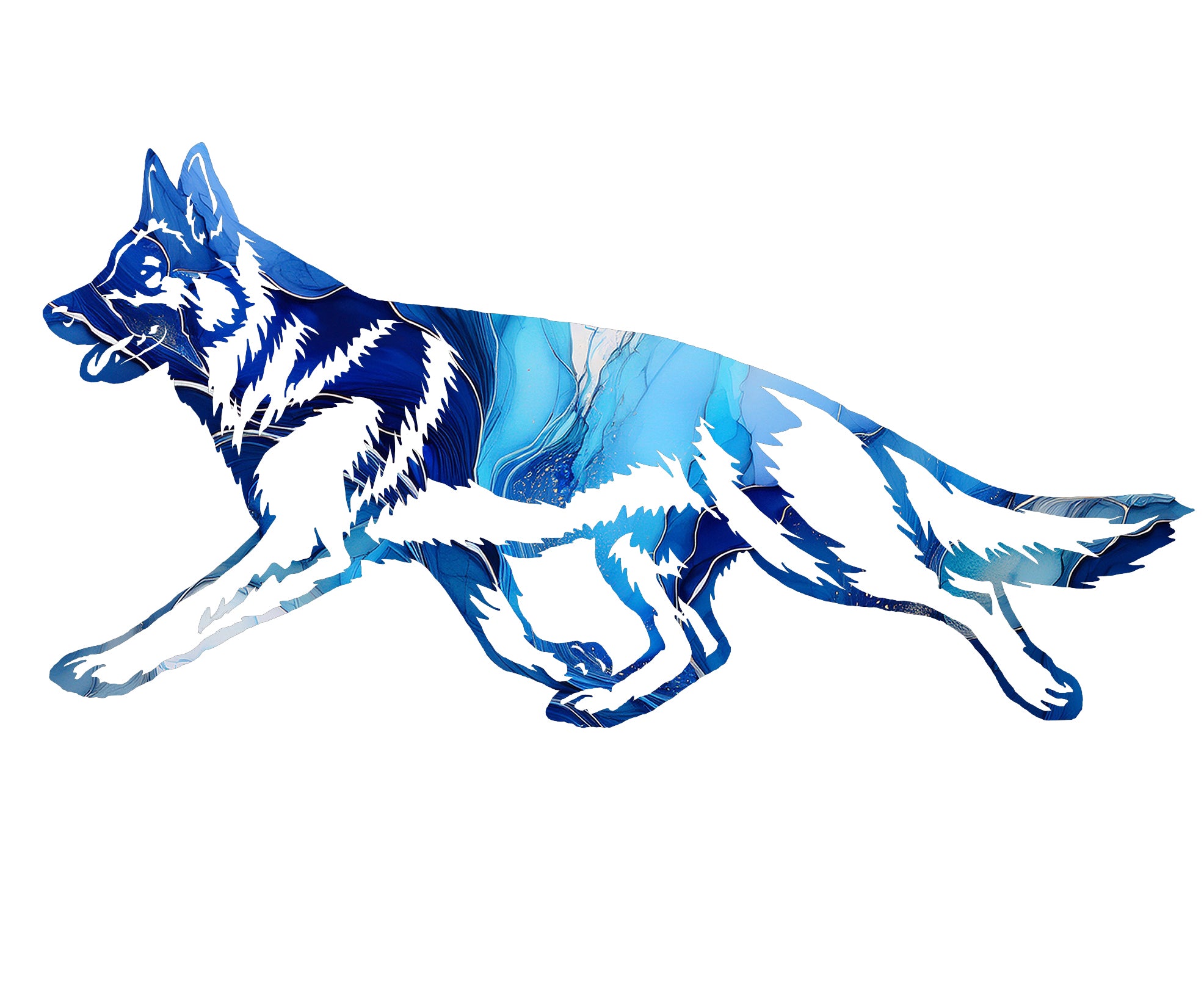 German Shepherd Dog Alcohol Ink Decal