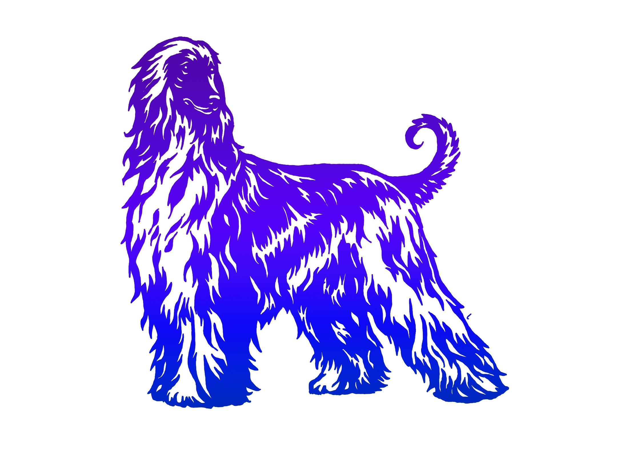Afghan Hound Ombre Decal