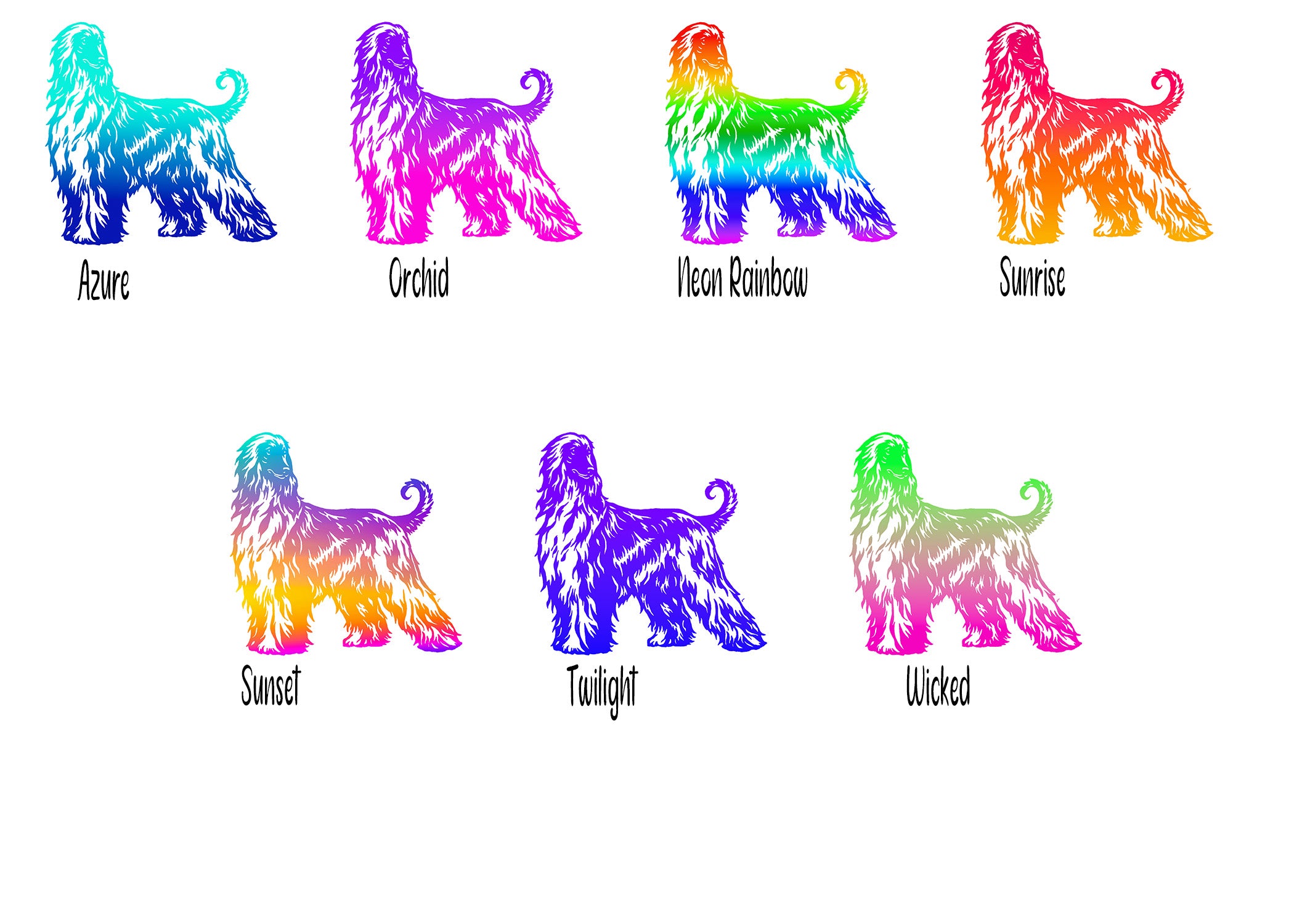 Afghan Hound Ombre Decal