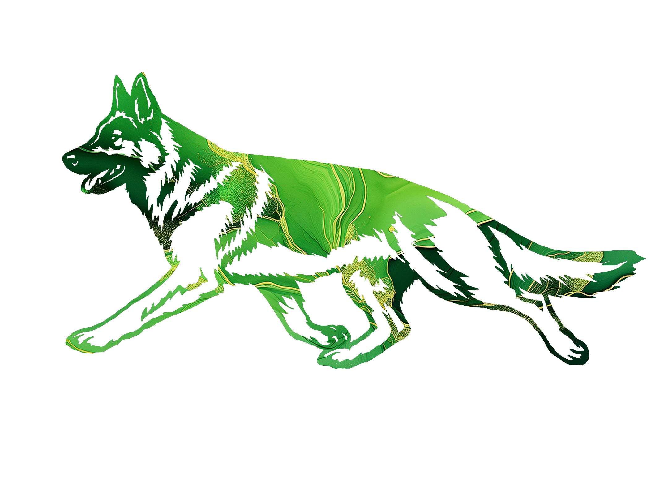 German Shepherd Dog Alcohol Ink Decal