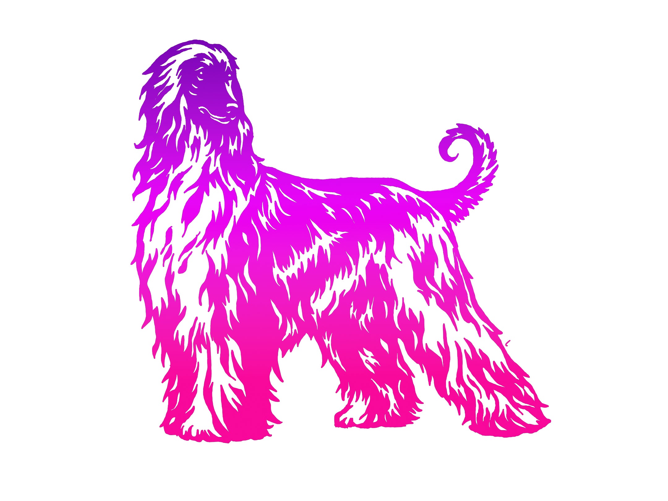 Afghan Hound Ombre Decal