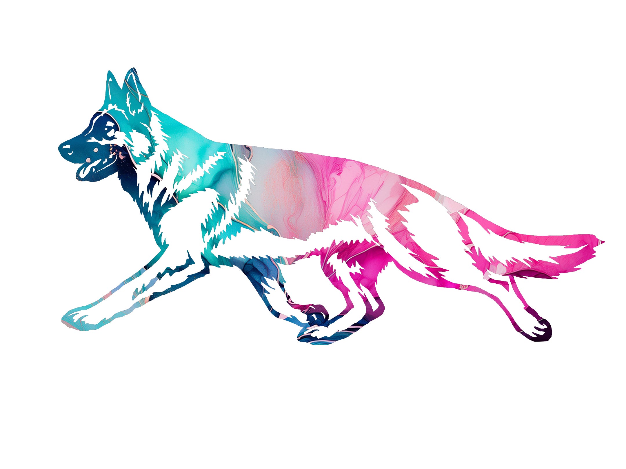 German Shepherd Dog Alcohol Ink Decal