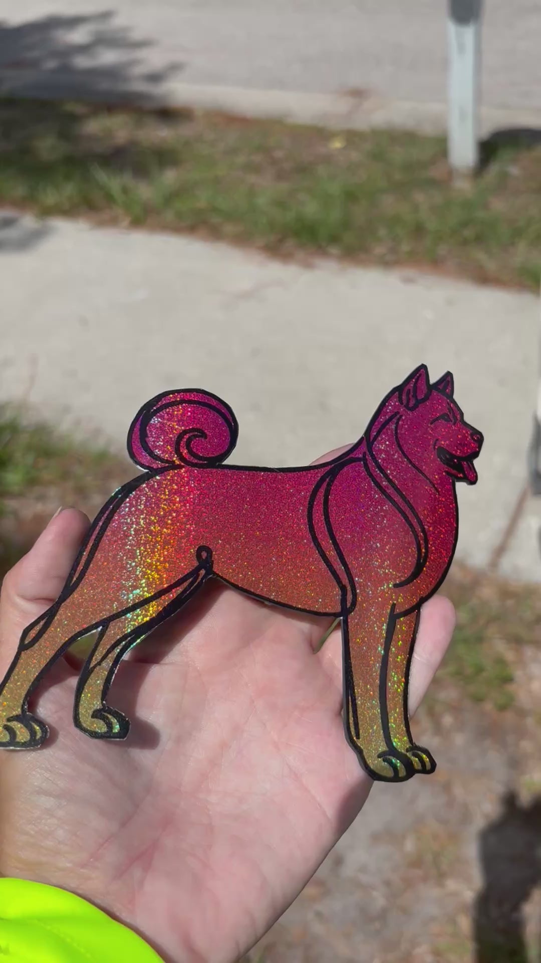 American Akita Glitter Magnet