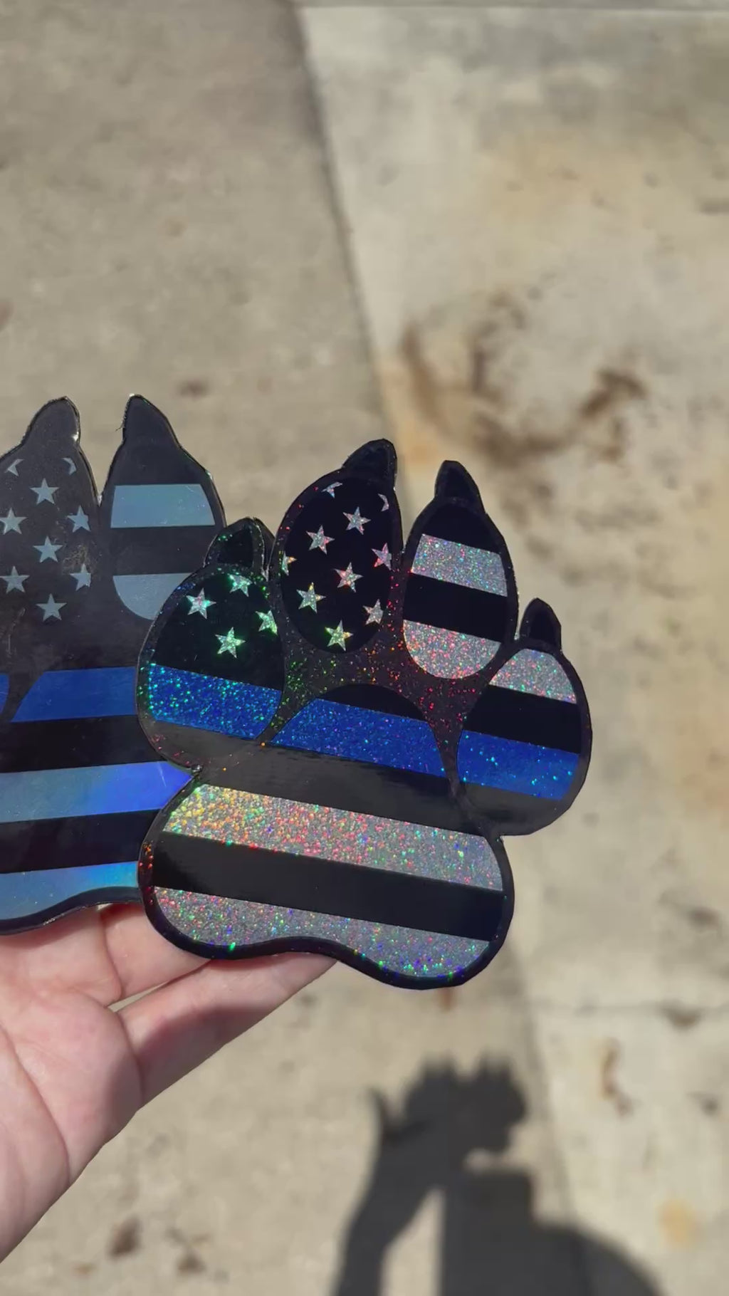 Thin Blue Line Paw Print Magnet