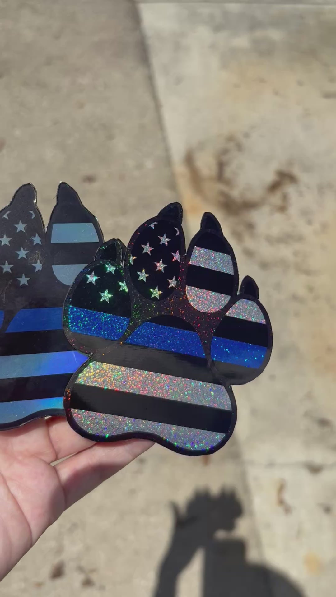 Thin Blue Line Paw Print Magnet
