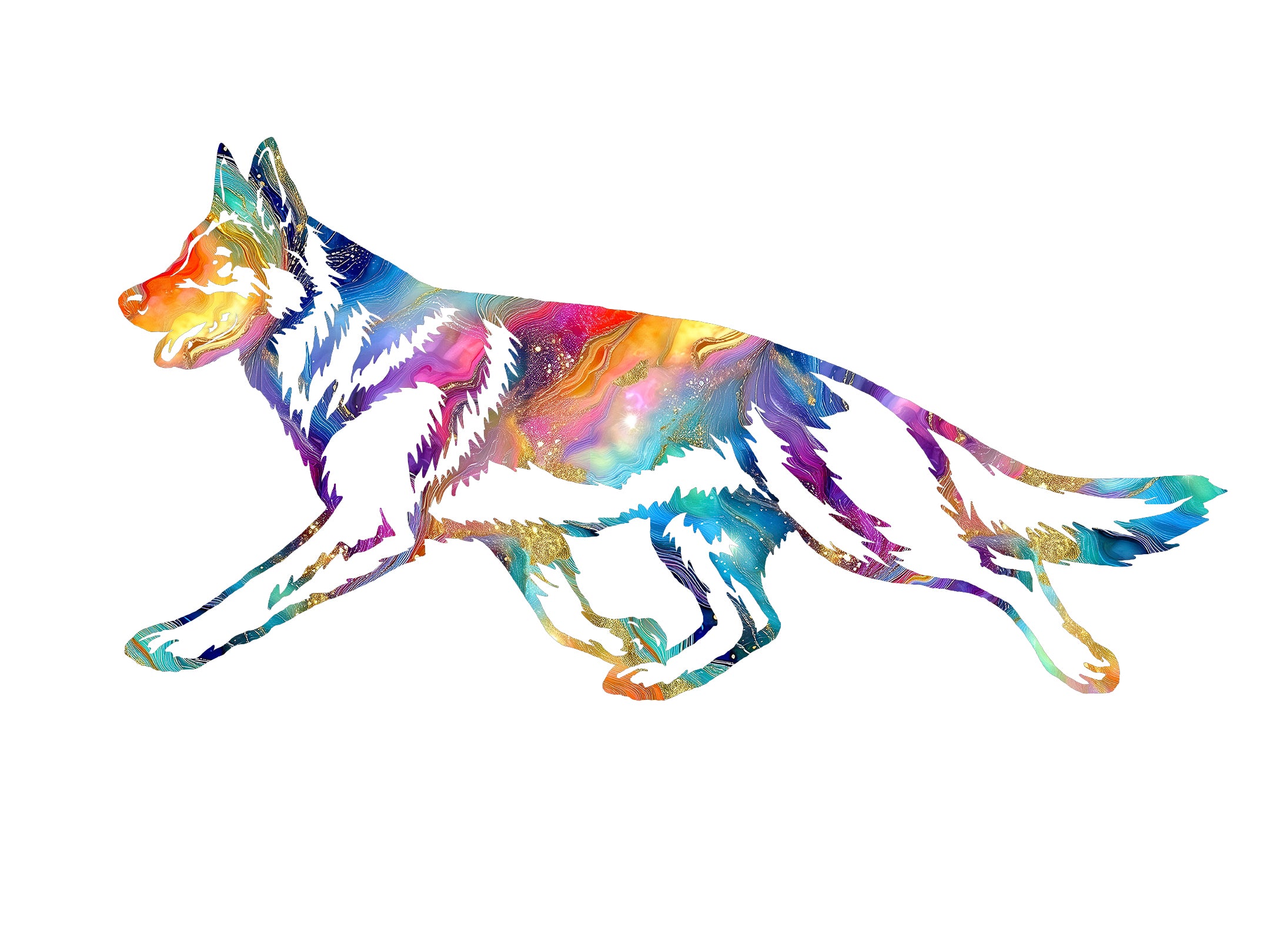 German Shepherd Dog Alcohol Ink Decal