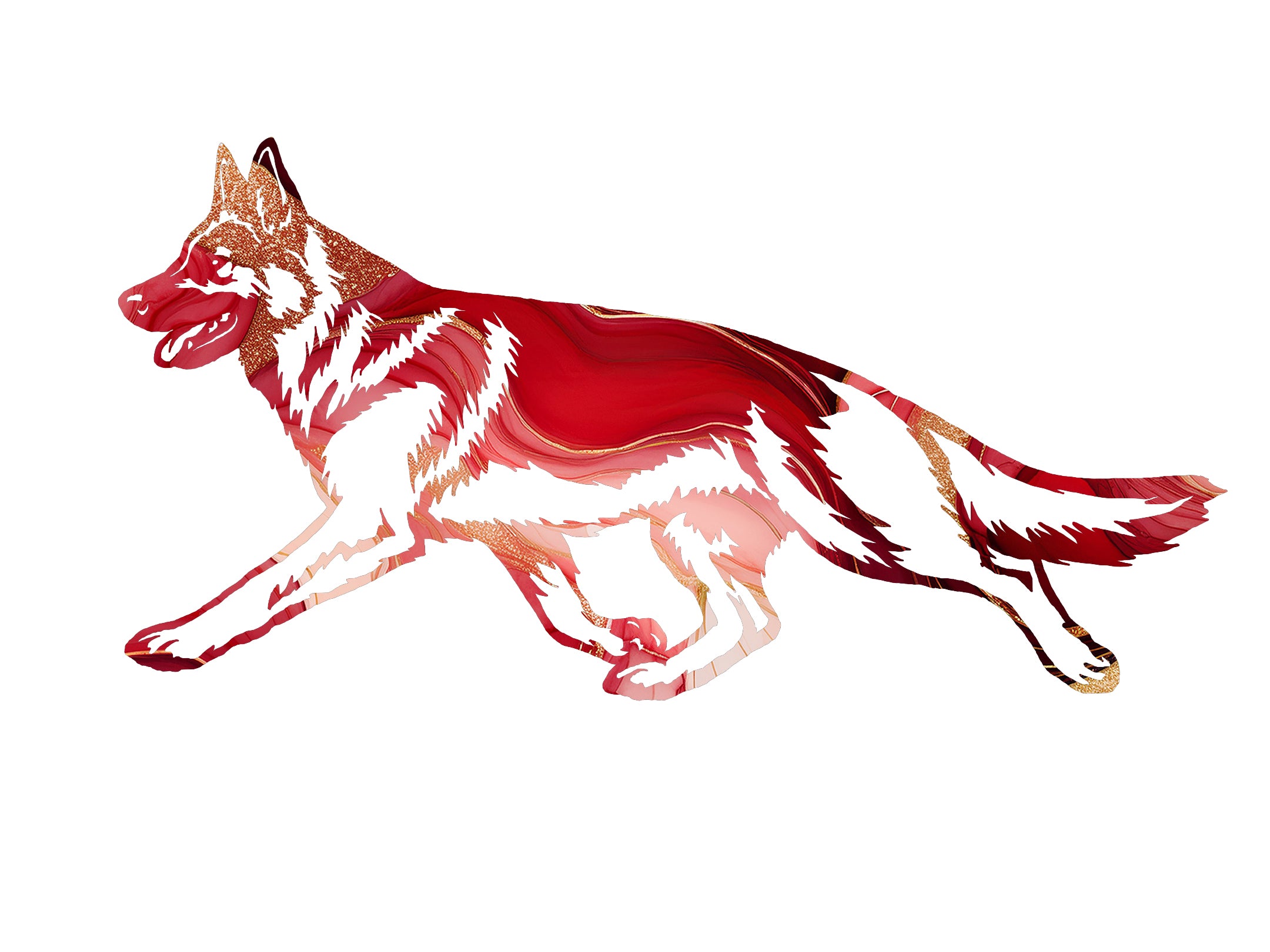 German Shepherd Dog Alcohol Ink Decal