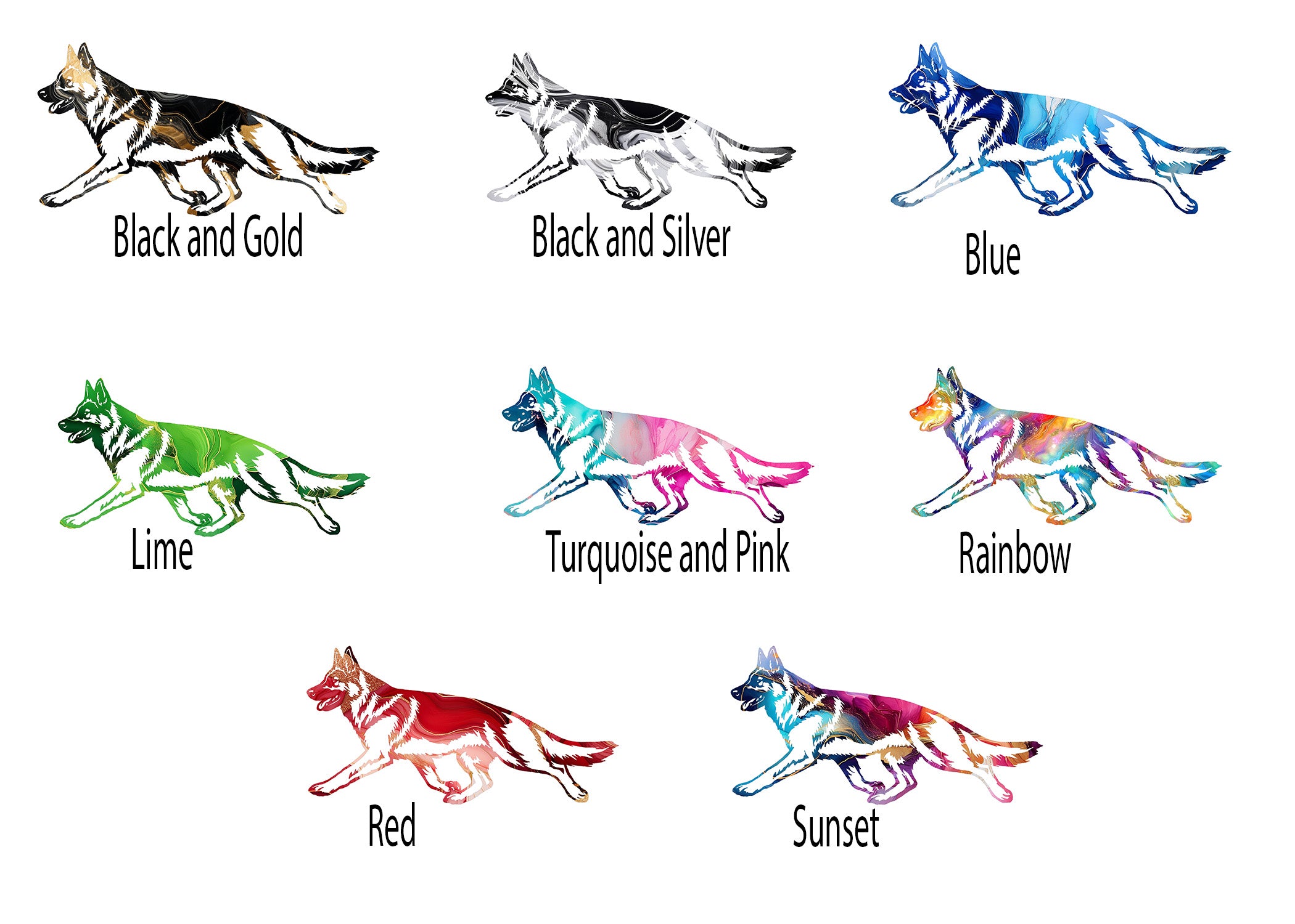 German Shepherd Dog Alcohol Ink Decal