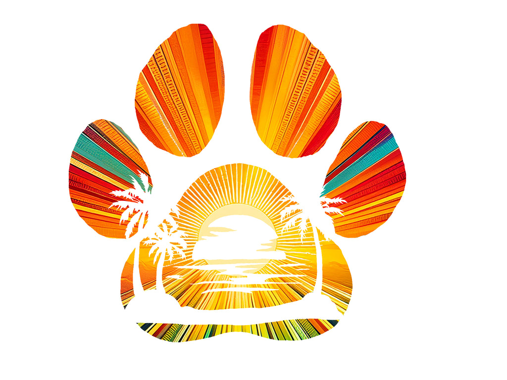 Beach Scene Dog Paw Decal