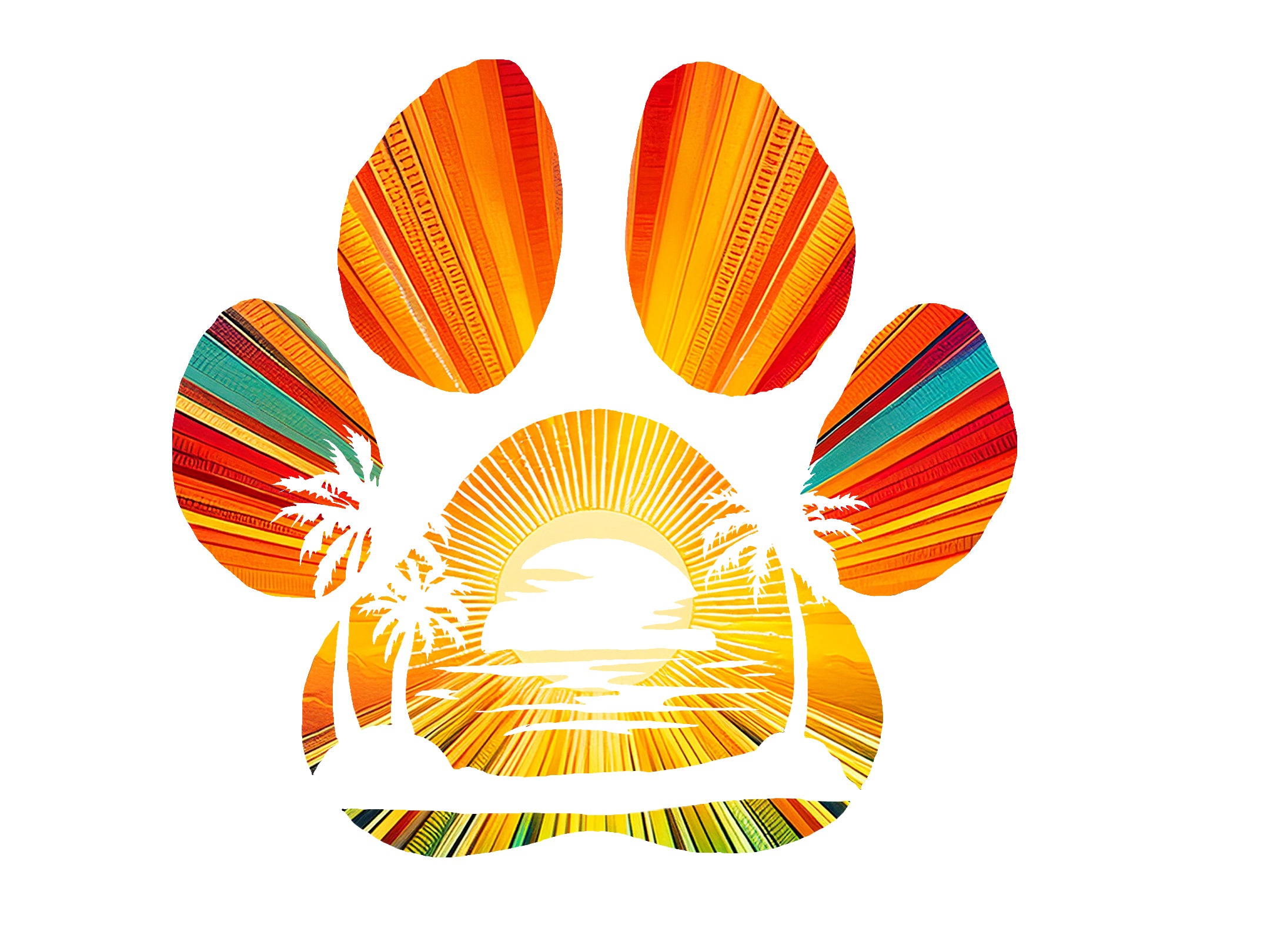 Beach Scene Dog Paw Decal