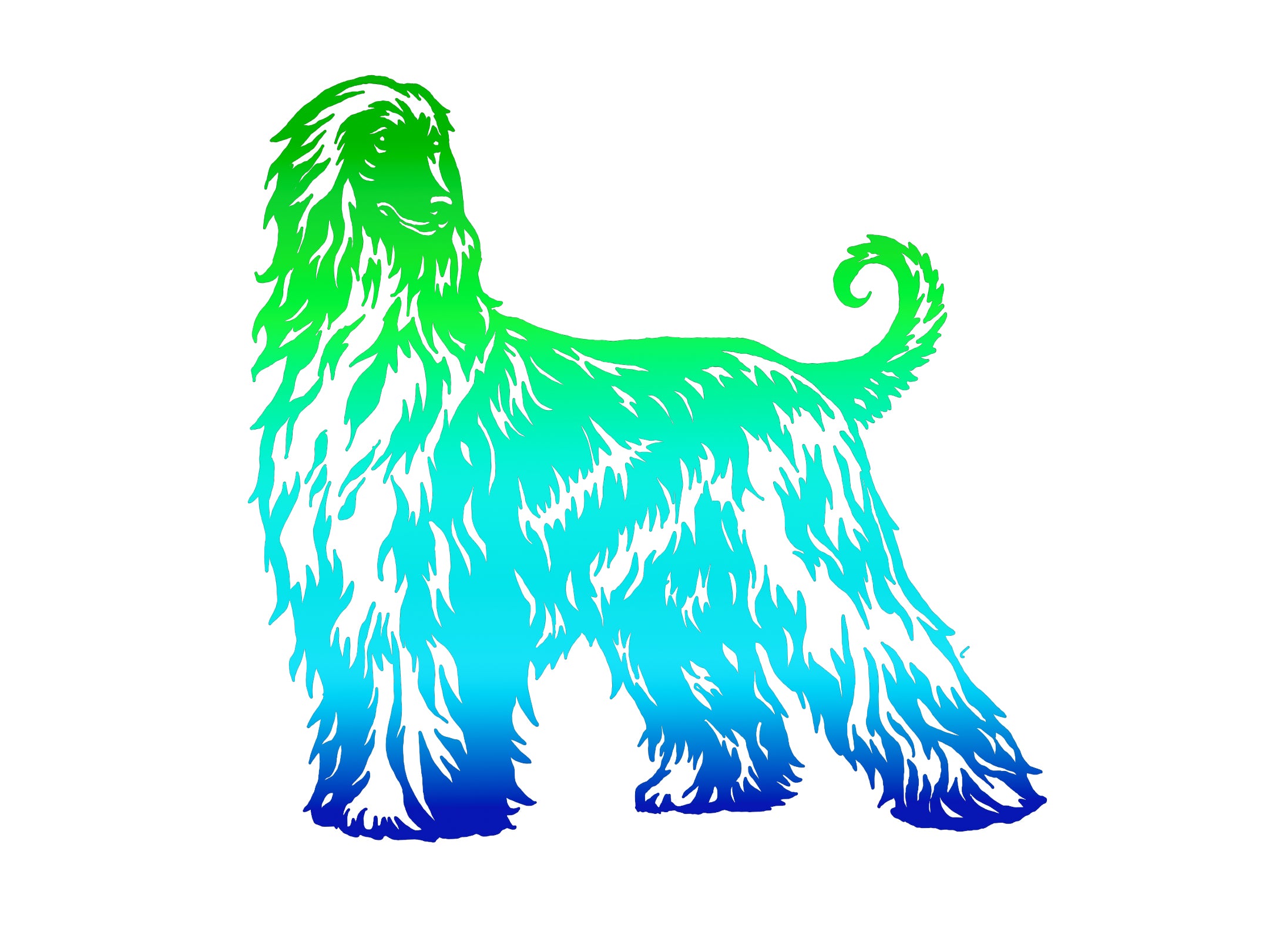 Afghan Hound Ombre Decal