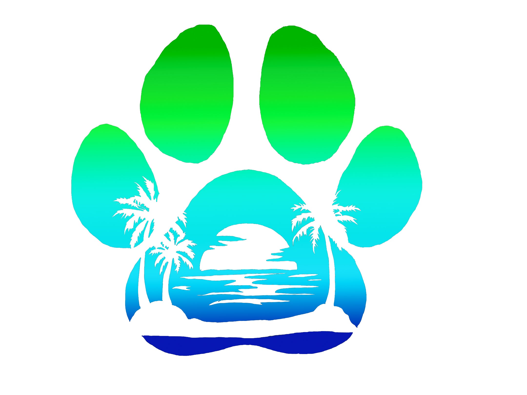Beach Scene Dog Paw Decal